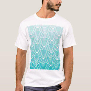 Curve Waves: Vintage Geometric Pattern T-Shirt