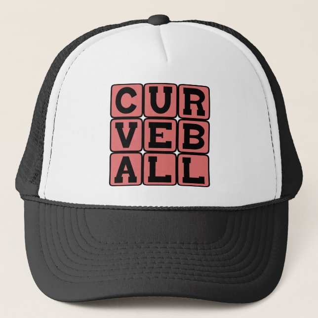 Curveball, Baseball Pitch Trucker Hat (Front)