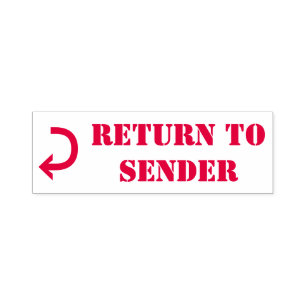 Curved Arrow "Return To Sender" Rubber Stamp