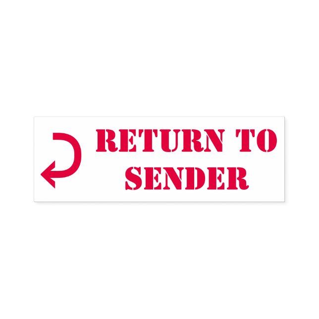 Curved Arrow "Return To Sender" Rubber Stamp (Design)
