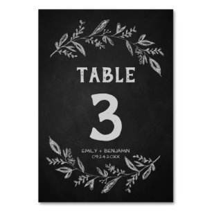 Curved Branches Chalkboard Table Number