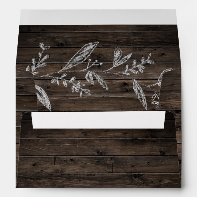 Curved Branches | Wooden Wedding Invitation Envelope (Back (Bottom))