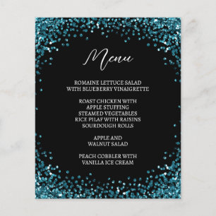 Curved Dark Teal Glitter Black Menu