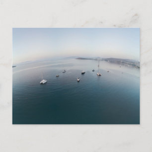 Curved Earth Ships  Postcard