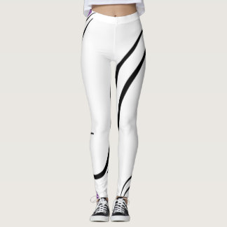 Curved Elegance white Leggings – Geometric Flow