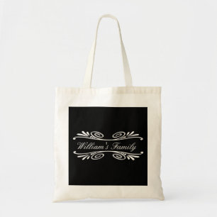 Curved Floral Damask Vintage Personalised Tote Bag