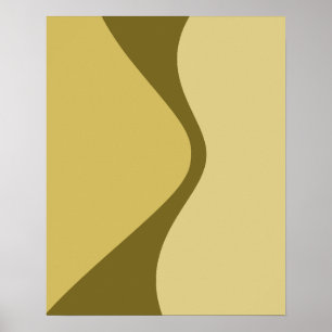 Curved Geometric Shapes Brown Tones Poster