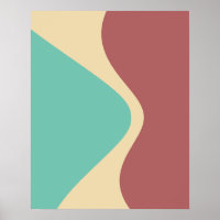 Curved Geometric Shapes Green Brown