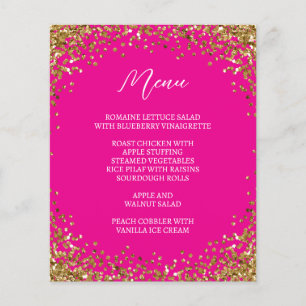 Curved Gold Glitter Hot Pink Menu