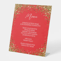Curved Gold Glitter Red Menu