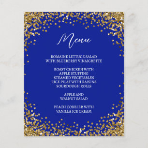 Curved Gold Glitter Royal Blue Menu