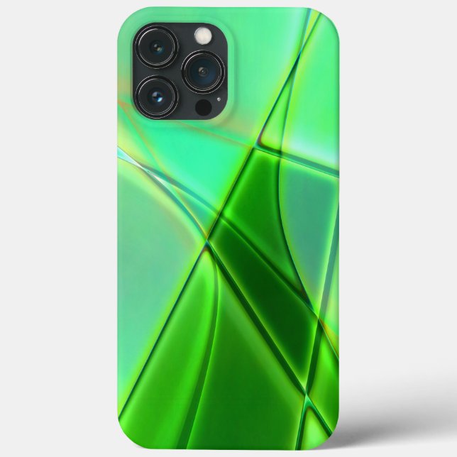 Curved green geometric shapes with deep contours   Case-Mate iPhone case (Back)