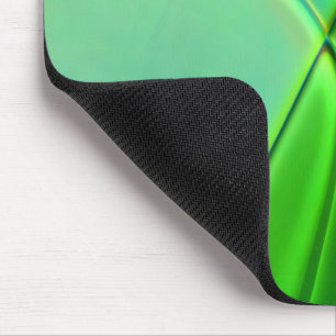 Curved green geometric shapes with deep contours mouse pad