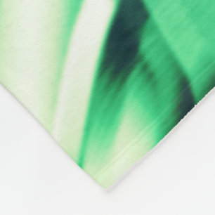 Curved green shapes of acrylic, some mint tones fleece blanket