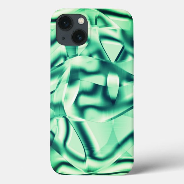 Curved green shapes of acrylic, with mint shades Case-Mate iPhone case (Back)