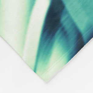 Curved greenish blue shapes, showy cyan tones fleece blanket
