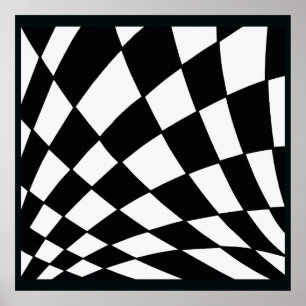 Curved Grid Modern Poster