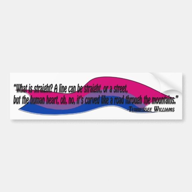 Curved Heart/Bi Pride Bumper Sticker (Front)