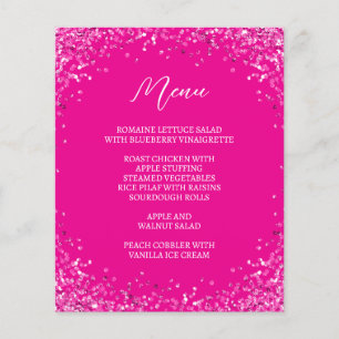 Curved Hot Pink Glitter Menu