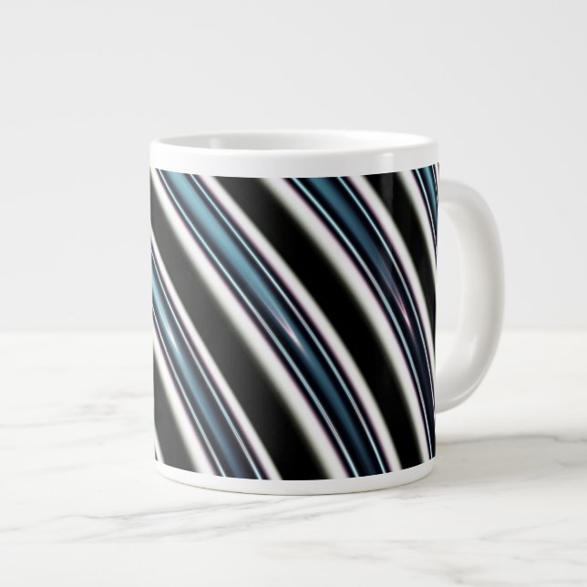 Curved Lines Close Up Of A Fractal Large Coffee Mug (Front Right)