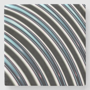 Curved Lines Close Up Of A Fractal Stone Coaster