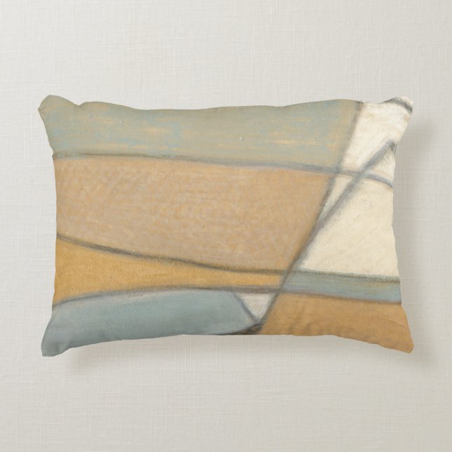 Curved Lines & Muted Earth Tones Decorative Cushion (Front)