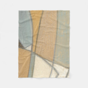 Curved Lines & Muted Earth Tones Fleece Blanket