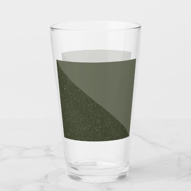 Curved Moss Green Pint Glass Design (Front)