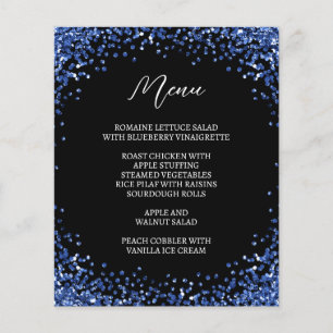 Curved Navy Blue Glitter Black Menu