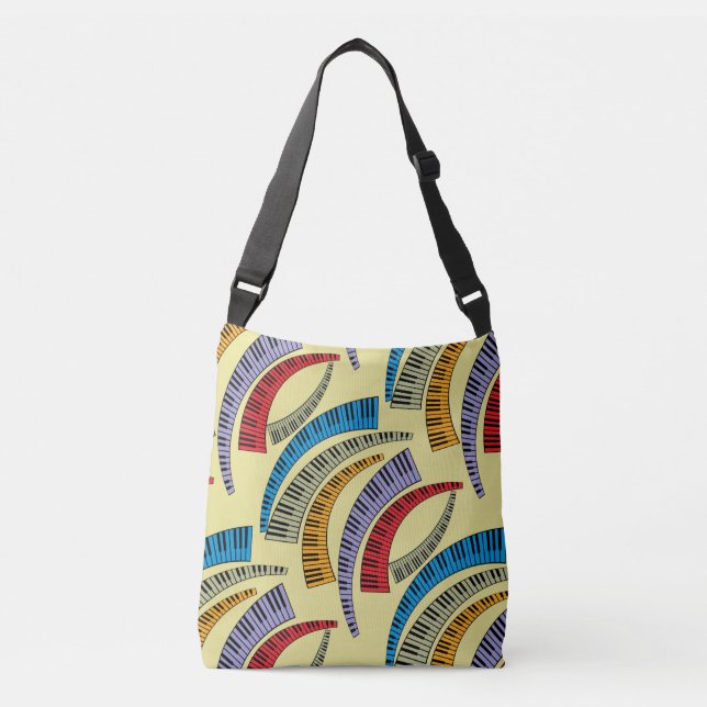 Curved Piano Keys Crossbody Bag (Front)