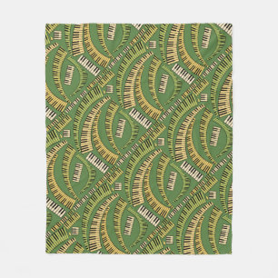 Curved Piano Keys Fleece Blanket