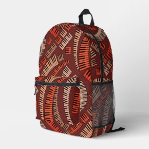 Curved Piano Keys Pattern Printed Backpack
