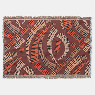 Curved Piano Keys Throw Blanket