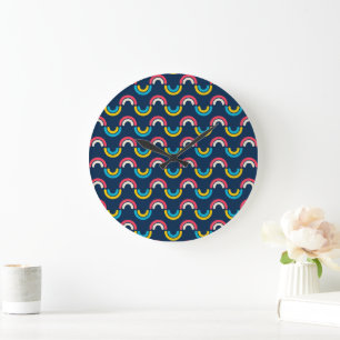Curved Rainbow Large Clock
