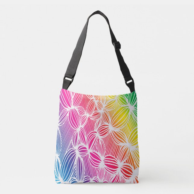 Curved rainbow lines crossbody bag (Front)