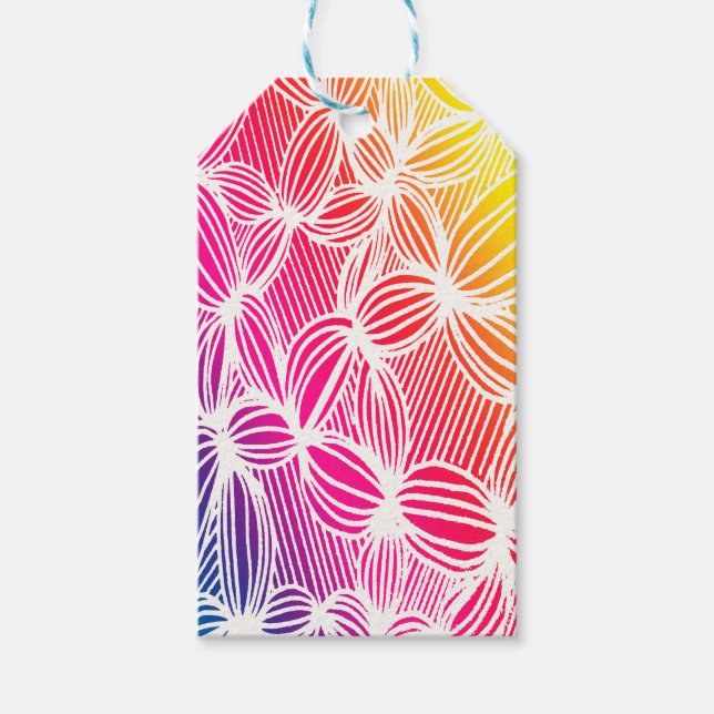 Curved rainbow lines gift tags (Front)