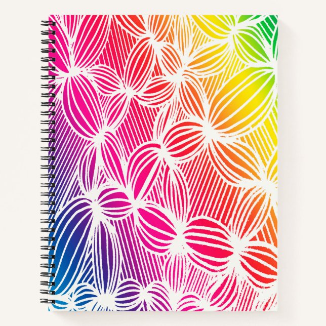 Curved rainbow lines notebook (Front)