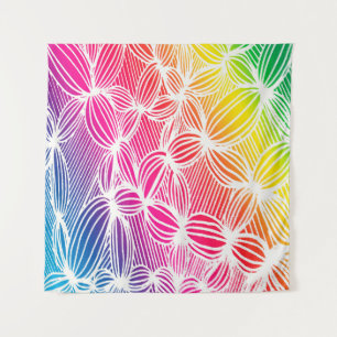 Curved rainbow lines tapestry