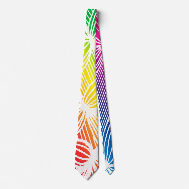 Curved rainbow lines tie (Front)