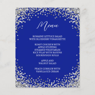 Curved Silver Glitter Royal Blue Menu