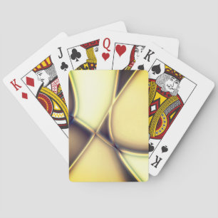 Curved smooth golden lines over burnt beige playing cards