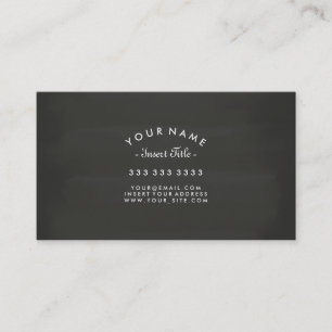 Curved Text Chalkboard Professional Business Card