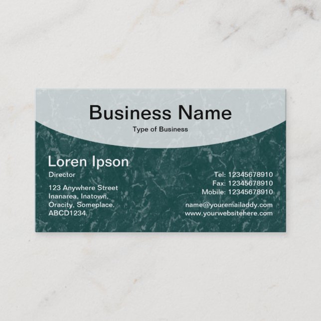 Curved Top v3d - Dark Moss Green Business Card (Front)