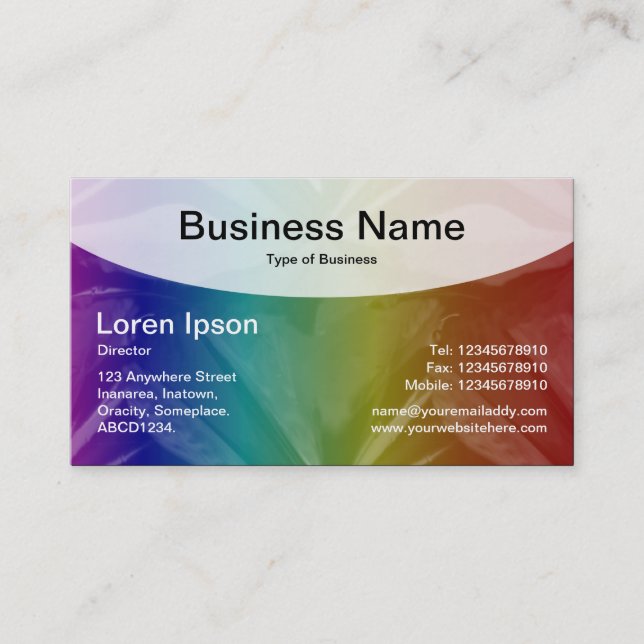 Curved Top v4a - Black Business Card (Front)