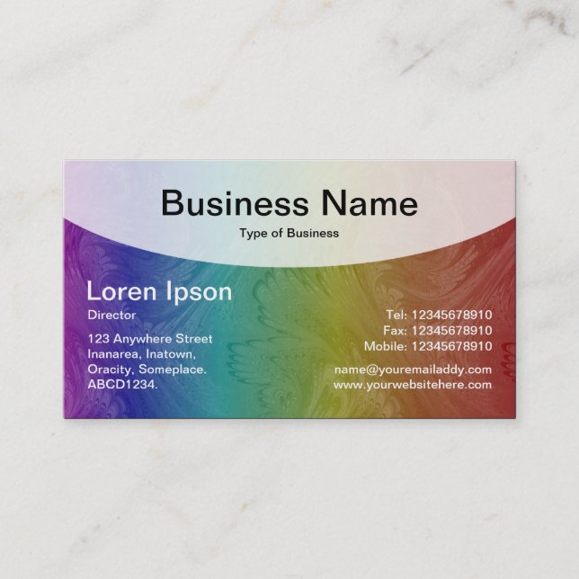 Curved Top v4c - Black Business Card (Front)