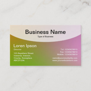 Curved Top v4d - Soft Gradients Business Card