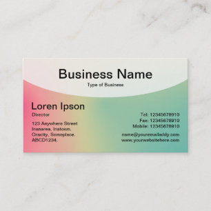Curved Top v4d - Soft Gradients Business Card