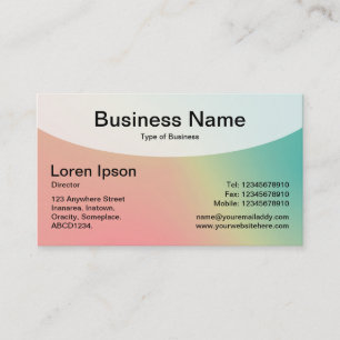 Curved Top v4d - Soft Gradients Business Card