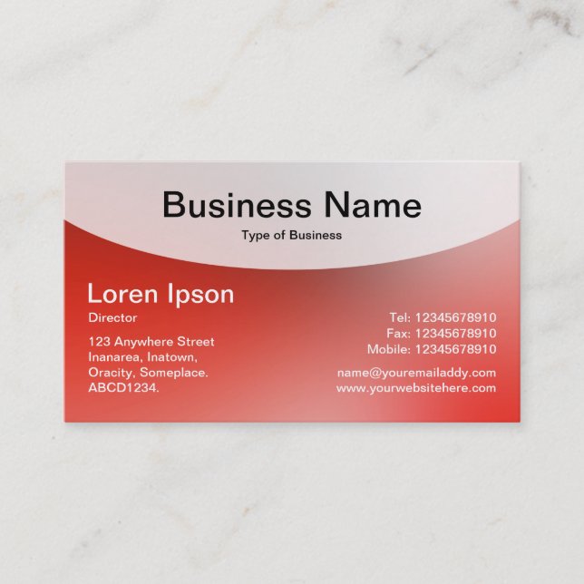 Curved Top v4d - Soft Gradients Business Card (Front)