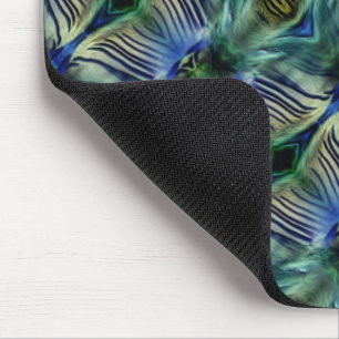 Curved transverse stripes in showy green and blue  mouse pad